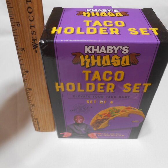 NEW Set of 4 Khaby's Khasa Taco Holders easy to stack new in sealed box kitchen - Picture 5 of 9
